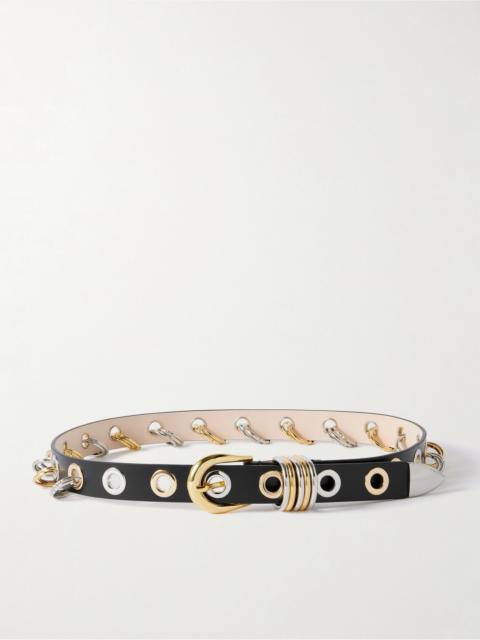 Revenge embellished leather belt Black