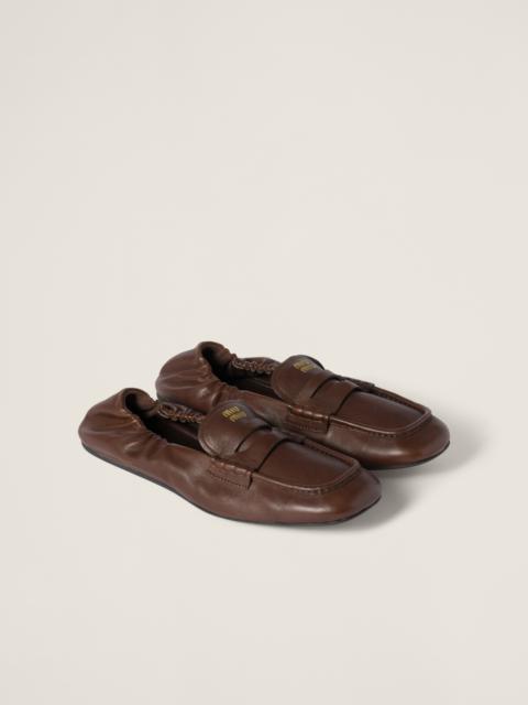 Ruches nappa leather ballerinas