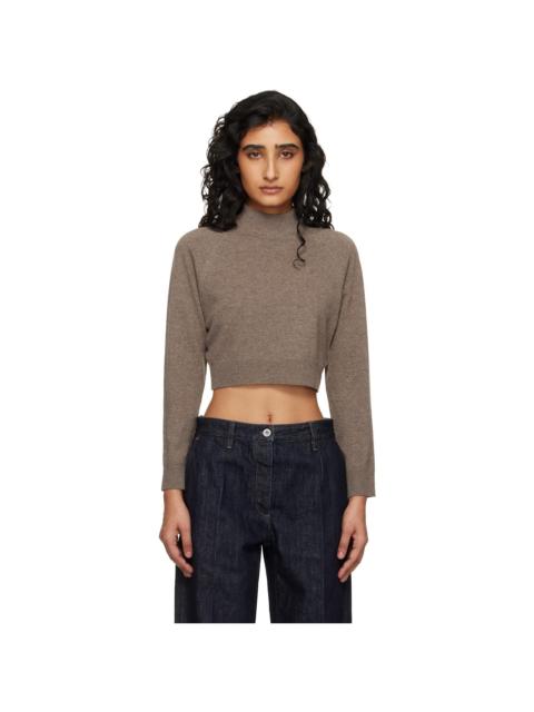 Brown LS Crop Sweater