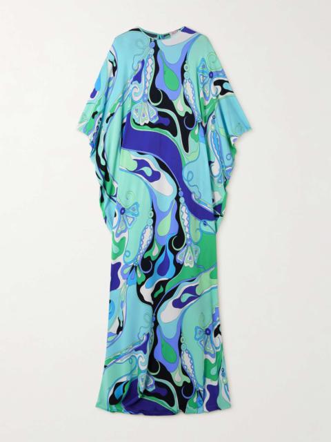 Printed jersey kaftan Blue