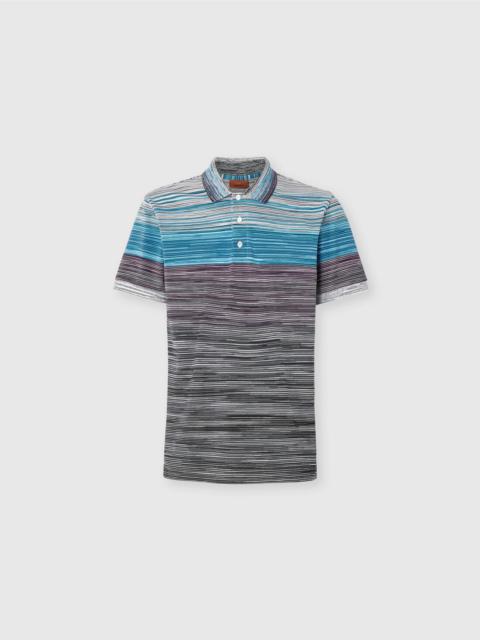 Slub cotton piqué polo shirt