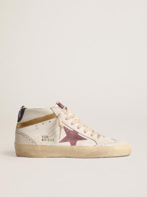 Mid Star with pink suede star and gold metallic leather flash