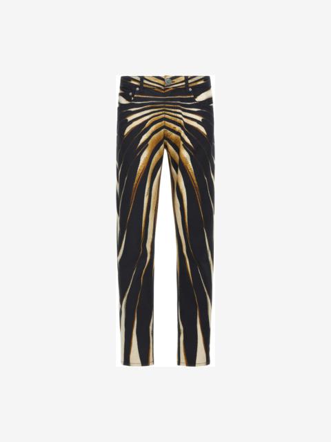 Slim fit jeans with Ray of Gold print