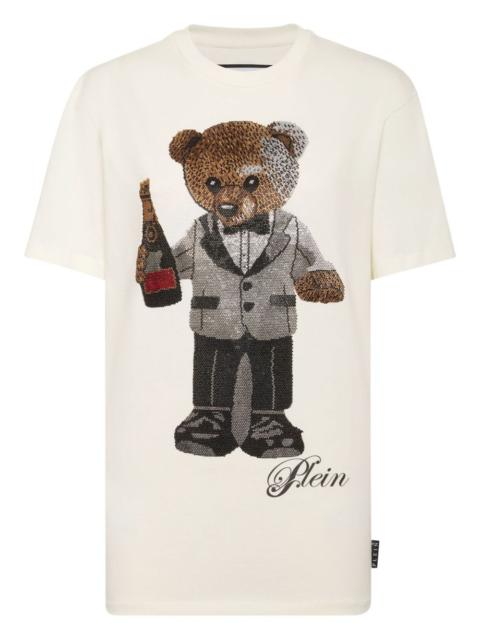teddy-embellished cotton T-shirt