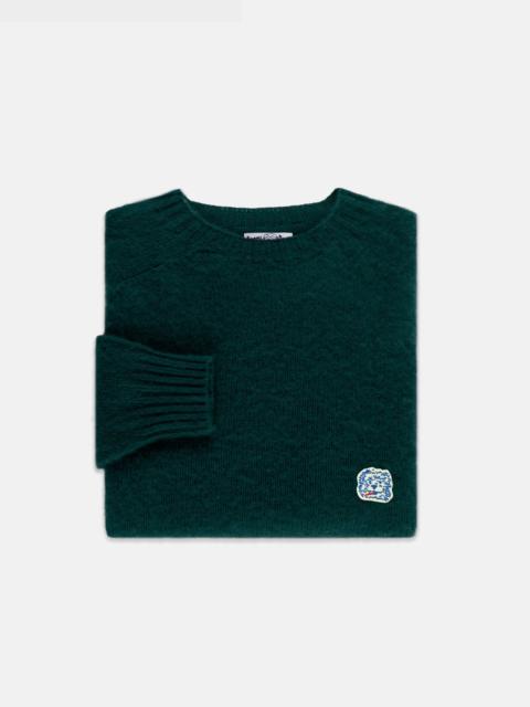 MADE-IN-SCOTLAND FOREST GREEN SHAGGY DOG ICON SWEATER  - TRIM FIT