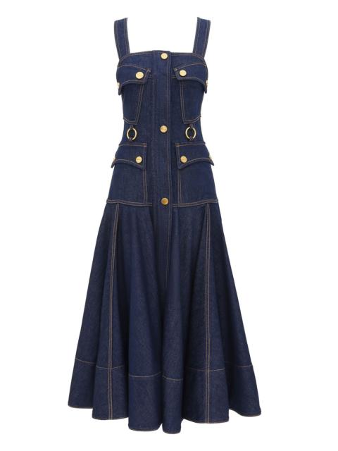 LUNA DENIM UTILITY MIDI DRESS