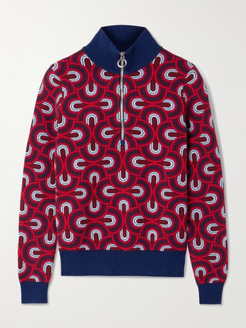 Jacquard-knit Half-zip Sweater