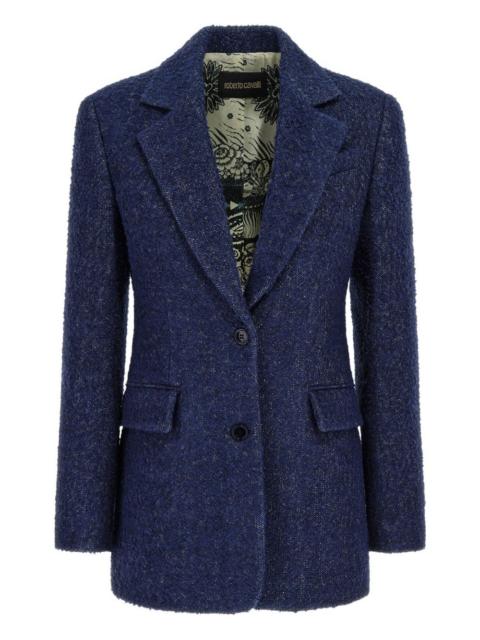 textured single-breasted blazer