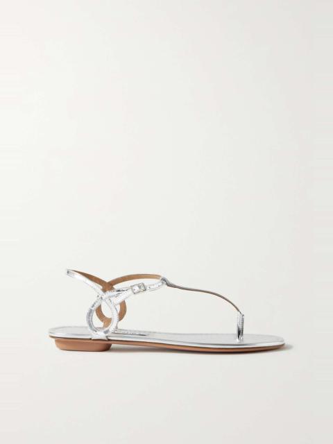 Almost Bare metallic leather sandals Silver
