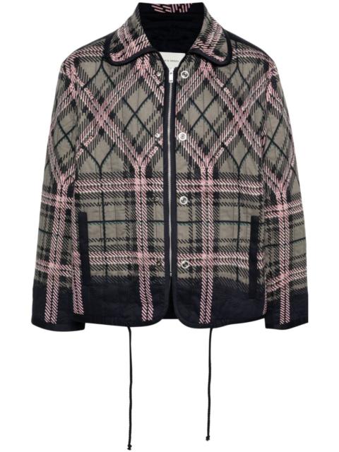 plaid check-print jacket