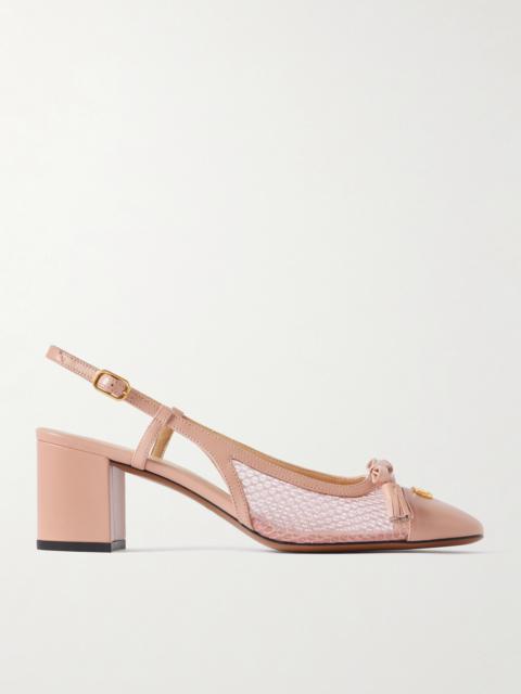 Valet Du Roi 60 Tasseled Leather And Mesh Slingback Pumps