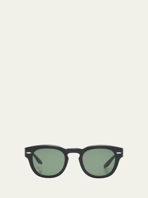 Men's Demarco Keyhole-Bridge Acetate Rectangle Sunglasses