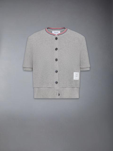 COTTON WAFFLE SHORT SLEEVE CARDIGAN
