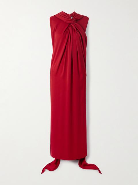 Draped Crepe De Chine Maxi Dress