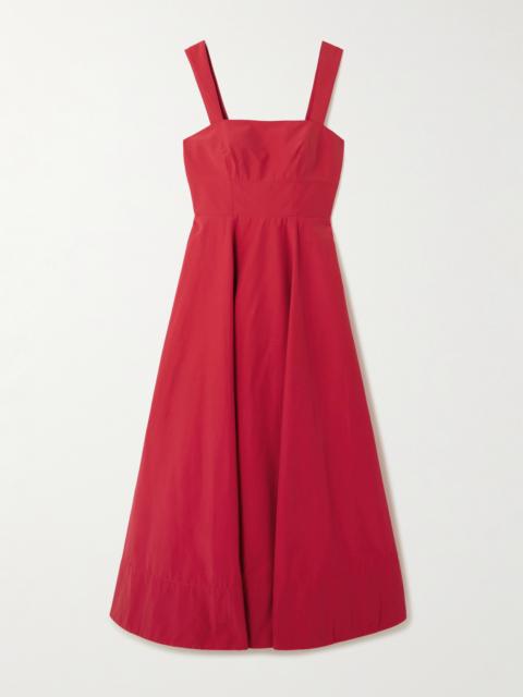 Myrtle Shirred Cotton-blend Poplin Midi Dress