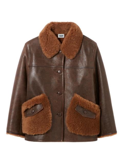 shearling patch-pocket jacket