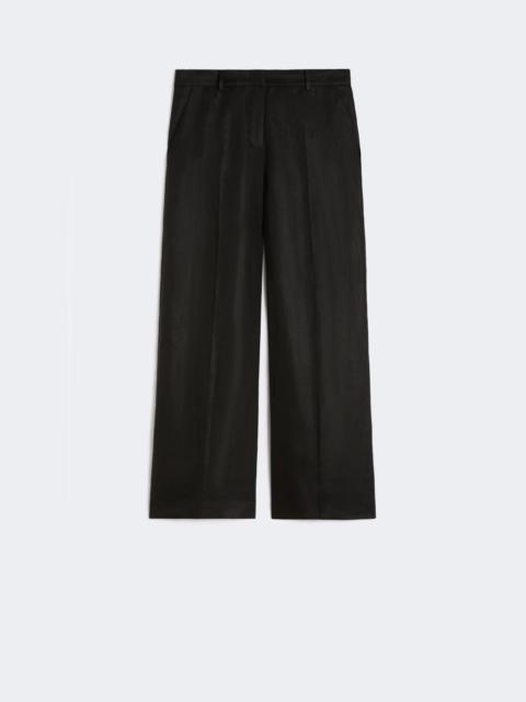 Linen canvas trousers - BLACK