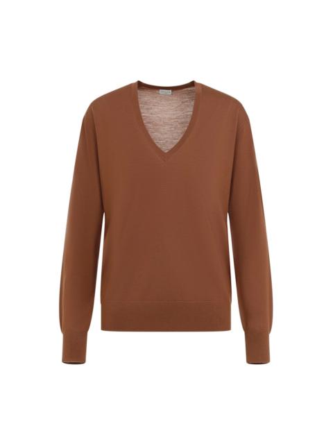 LUXURIOUS BROWN MERINO WOOL SWEATER