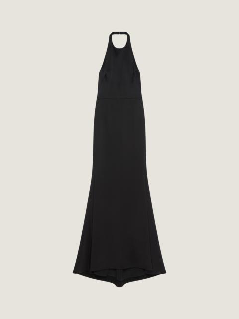 HALTER NECK DRESS IN CREPE AND SATIN