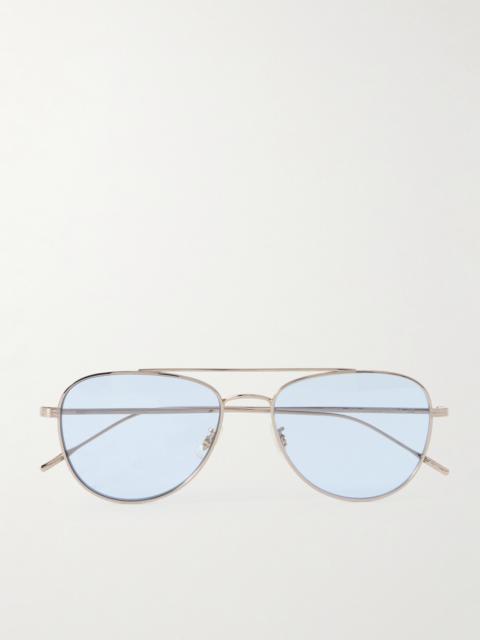 Aviator-style Gold-tone Sunglasses