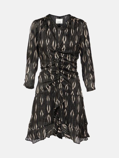 Octavia snake-effect silk-blend minidress