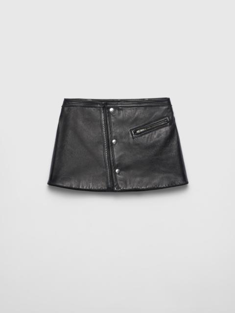 Leather mini skirt