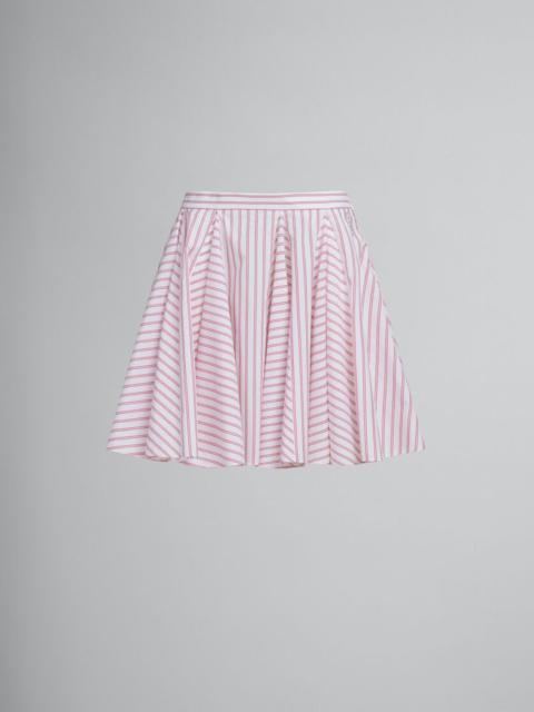 RED STRIPED POPLIN MINISKIRT