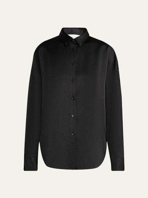 Caroline Button-Front Crepe Shirt