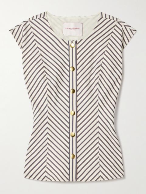 Paneled Striped Twill Top