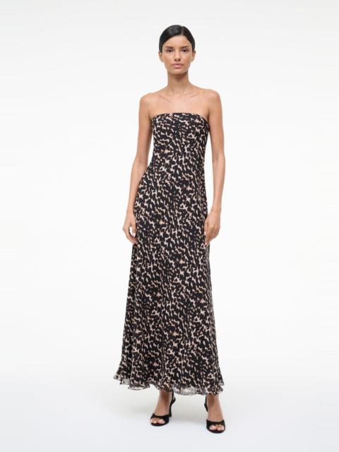 STAUD CASSIE SILK DRESS TORTOISE