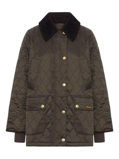 quilted corduroy-collar jacket