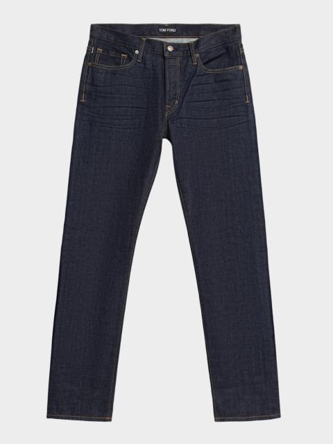 Men's Dark Rinse Selvedge Straight-Fit Jeans