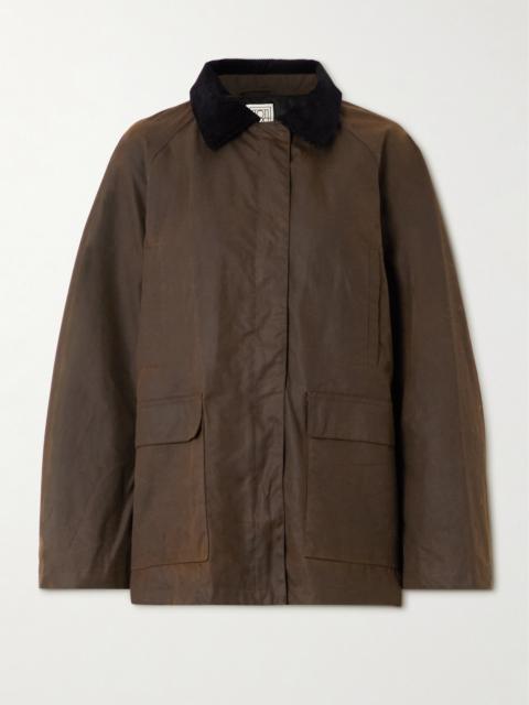 Oversized Corduroy-trimmed Waxed Organic Cotton Jacket