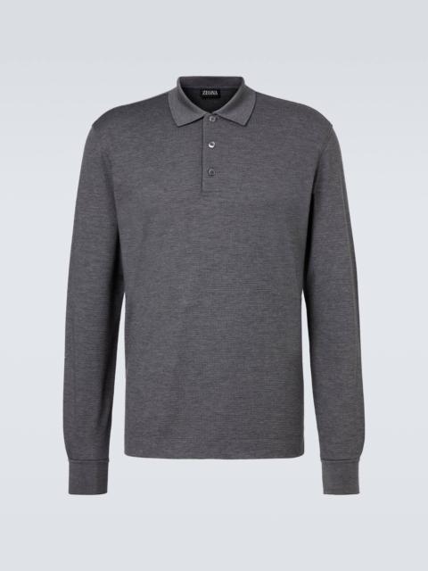 Cotton and silk polo shirt