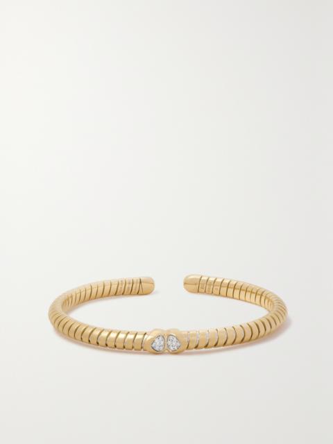 Trisolina 18-karat Gold, Titanium And Sterling Silver Diamond Cuff