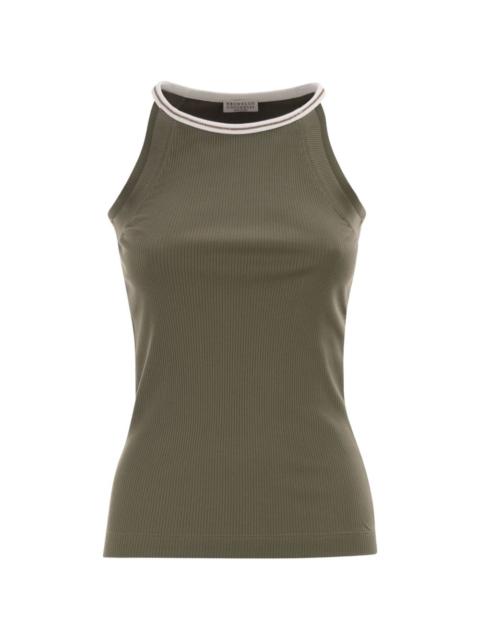 ribbed crew-neck tank top