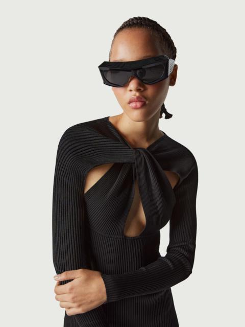 Twisted cut-out knit dress