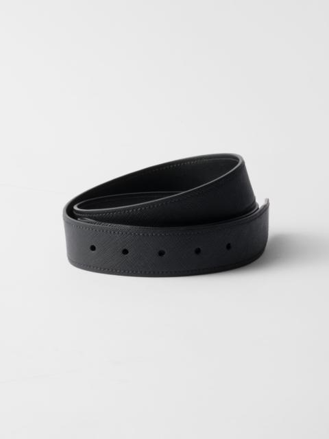 Saffiano leather belt strap