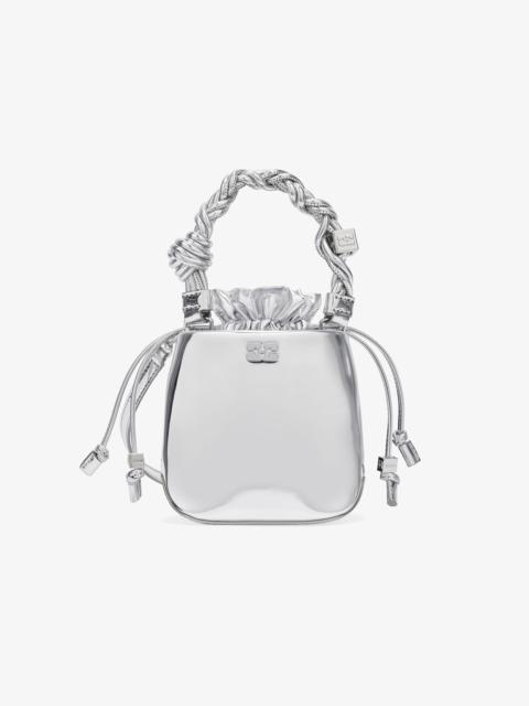 SILVER MINI GANNI BOU BUCKET BAG