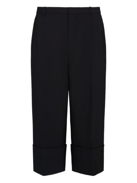 cuffed wide-leg trousers