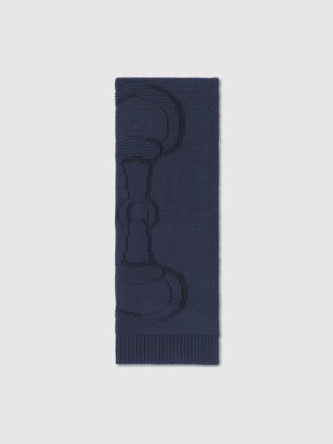 Wool scarf with Horsebit detail