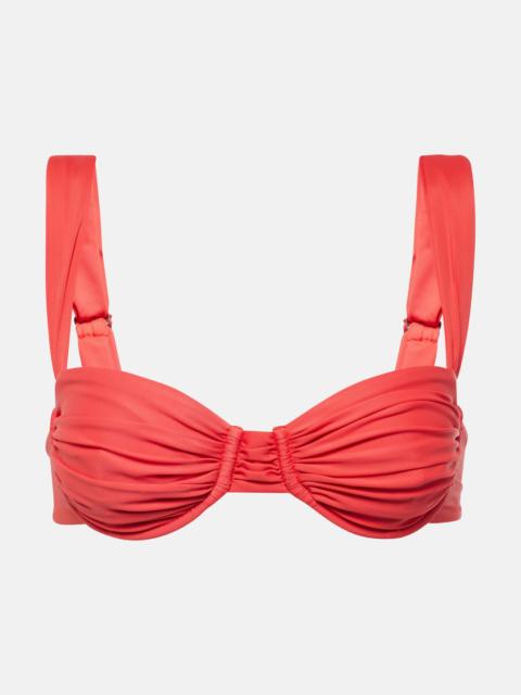 Balconette ruched bikini top