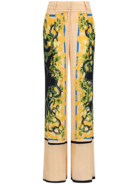 floral-print straight-leg trousers