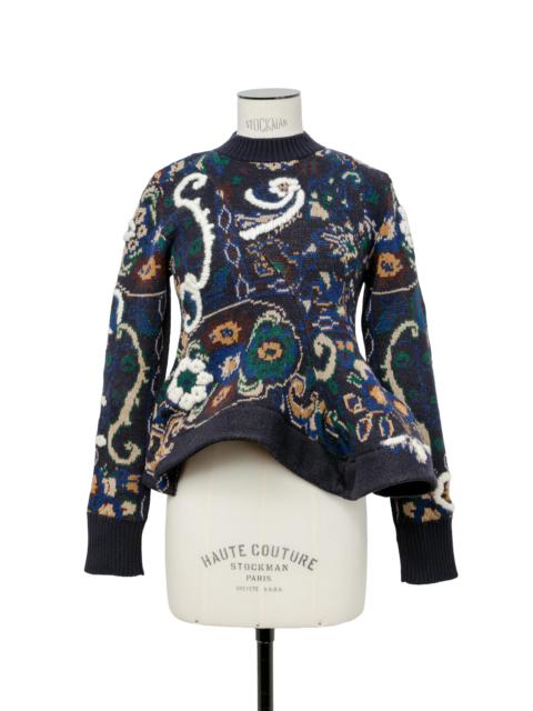 Floral Jacquard Knit Pullover