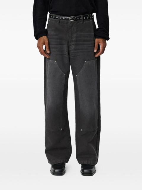 panelled canvas trousers
