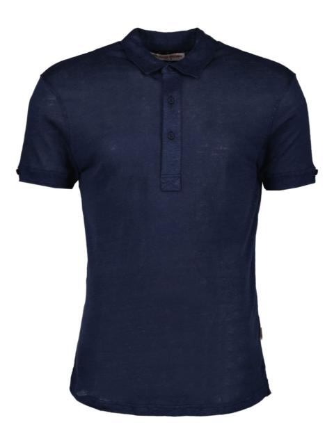 short-sleeved linen polo shirt