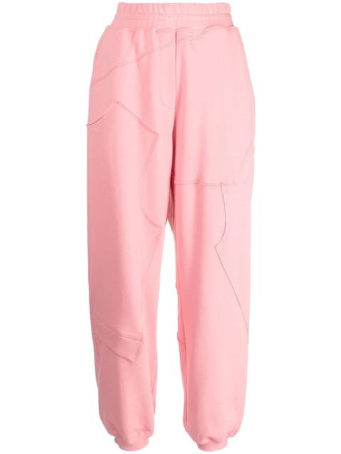 panelled cotton track pants