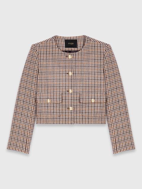Short checked jacket