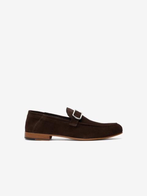 Brown suede loafers