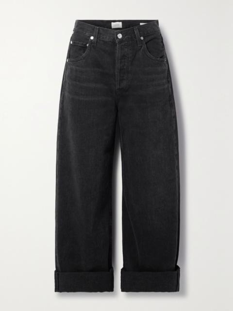 Ayla Baggy mid-rise wide-leg organic jeans Black